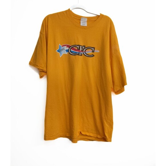 Vintage NASA T-Shirt MSEC & CFC Logos Mustard Yellow Size 3XL - Picture 1 of 8